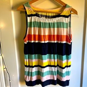 Ann Taylor LOFT Outlet Striped Tunic Blouse Shell, Size L